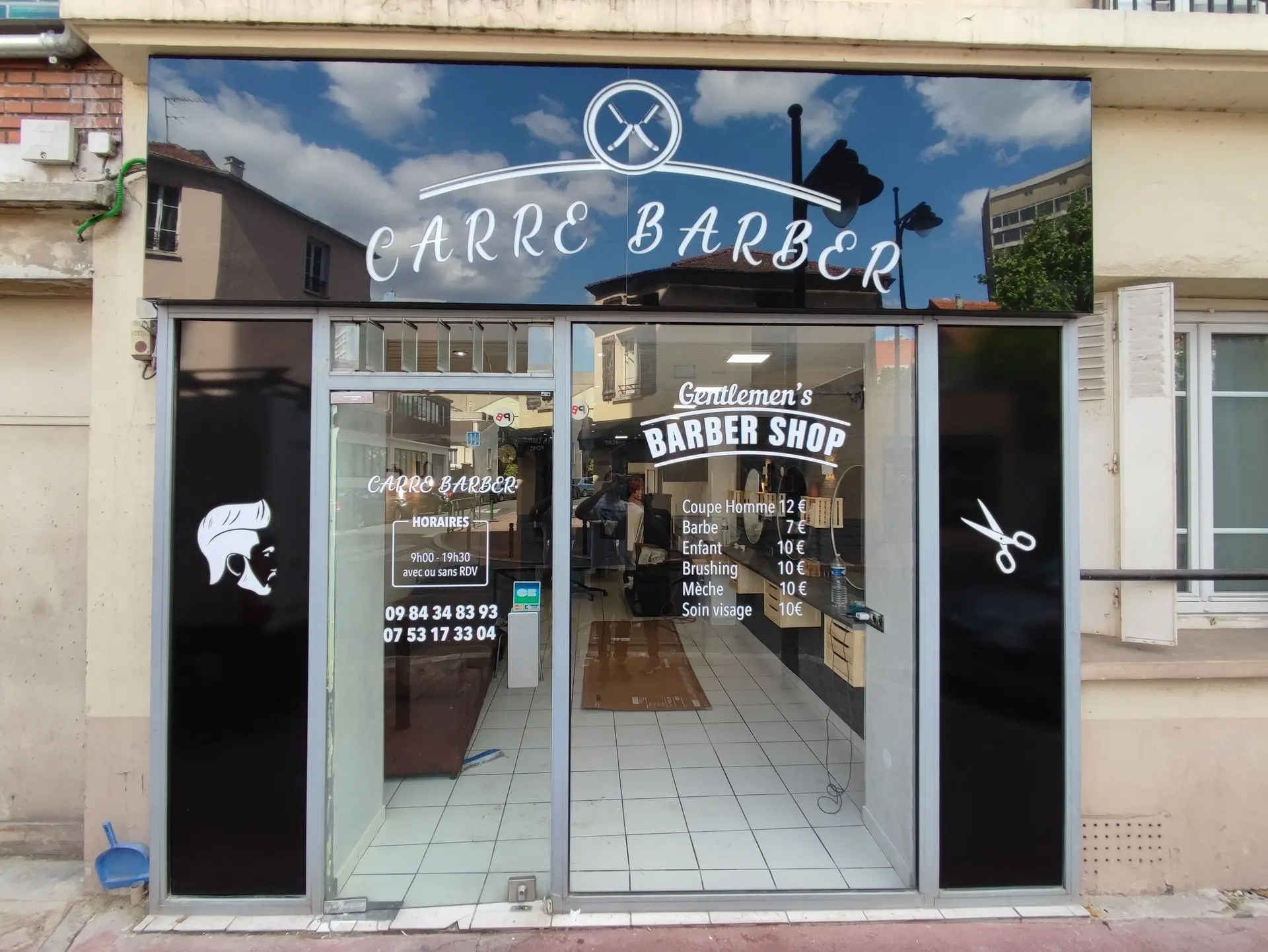 enseigne carre barber